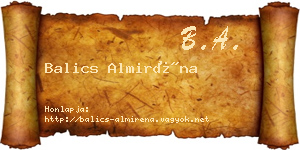 Balics Almiréna névjegykártya